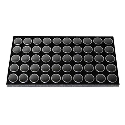 Ikee Design Jewelry Storage Tray Insert, 50 Gemstone Display Jars, Black Foam Liner, Home Organization, 14 1/4 x 7 3/4 x 3/4 in - color: Black Foam (50 Jars Only)