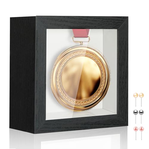 3x3 Small Square Shadow Box Picture Frame Display Case with Soft Linen Back,Small Mini Tiny Black Deep Shadow Memory Box Frame 3x3 for Nsect Specimen Baby Wedding Pet Graduation Medal Souvenir - color: Black + Thickened Panel + Foam Packaging, size: 3x3