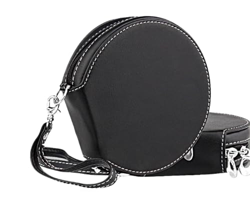 Hard Protective Travel Case for CD, 20-Capacity CD/DVD Case, PU Leather Disc Organizer, Suitable for Car, Home, Office, Travel (Black) - color: Black