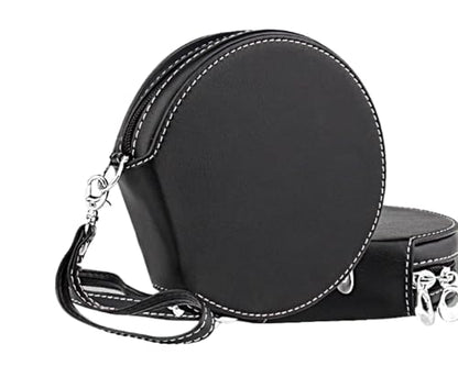 Hard Protective Travel Case for CD, 20-Capacity CD/DVD Case, PU Leather Disc Organizer, Suitable for Car, Home, Office, Travel (Black) - color: Black