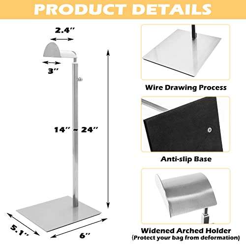 Royxen 3 Pack Purse Holder, Purse Display Stand with Adjustable Height, Bag Stands for Display, Stainless Steel Purse Rack for Bags Organizer (Silver) - color: Silver