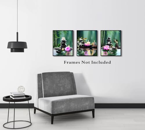 TANXM Zen Wall Art Print - Meditation Canvas, Spa Stones, Sand Posters for Yoga Office Bathroom Bedroom - Set of 4 (Unframed 8 x 10 IN), Warm - color: Unframed 8"X10"- Print Meditation Canvas Wall Art