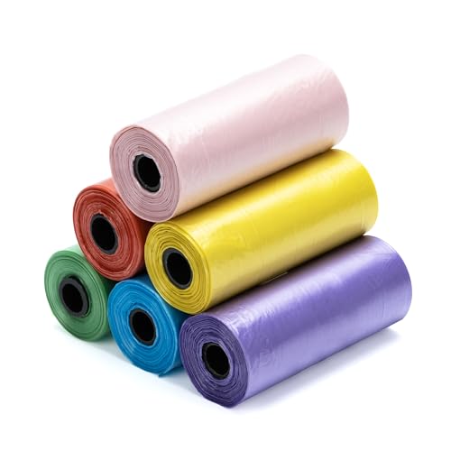 Ginsco 0.8 Gallons Disposable Trash Bags for Mini Car Trash Can, Portable Small Car Garbage Bags, Cars Accessories, Mini Trash Bags, Plastic Trash Bag for Cars/Home/Office (6 Rolls, Multi-Color) - color: Multi-color