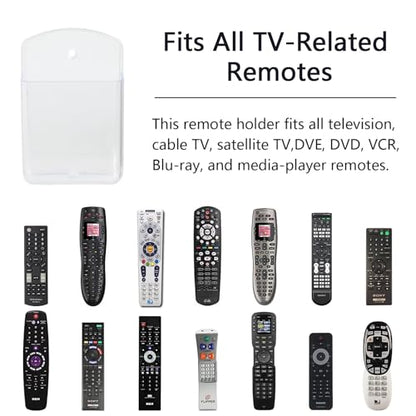 4 Pcs Remote Control Holder Wall Mount, TV Controller Holder, Self Adhesive Remote Holder, Wall Pen Holder Storage Accessories for Home Office School（Clear） - color: Clear&4Pcs
