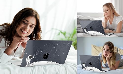 DONGKE Compatible with MacBook Pro 13 inch Case 2024 2023-2020 Release A2338 M2/M1 A2251 A2289 with Retina Display & Touch ID, Plastic Hard Shell & Keyboard Cover & Screen Film - Astronaut - color: Astronaut