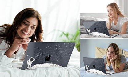 DONGKE Compatible with MacBook Pro 13 inch Case 2024 2023-2020 Release A2338 M2/M1 A2251 A2289 with Retina Display & Touch ID, Plastic Hard Shell & Keyboard Cover & Screen Film - Astronaut - color: Astronaut