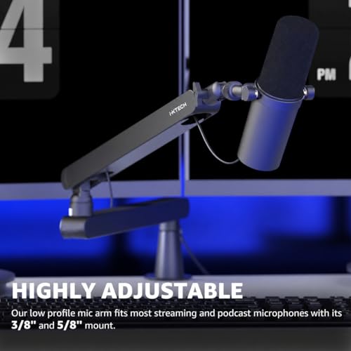 IXTECH Mic Arm Desk Mount, Low Profile 360° Swivel Mic Boom Arm, Adjustable Microphone Arm with Detachable Rise Column and Built-In Cable Management for Streaming and Recording. - color: 1 LIZARD