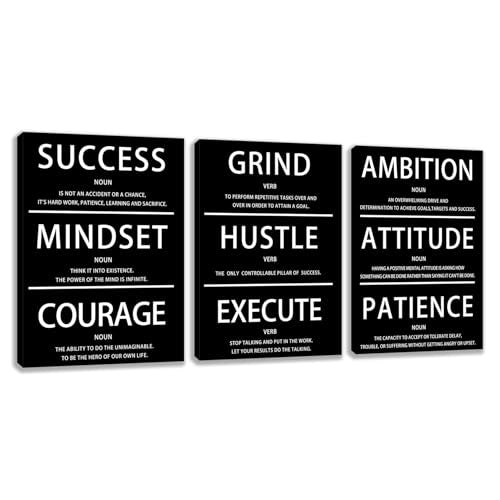 Motivational Wall Decor Paintings Inspirational Office Wall Decor Posters Prints 3 Pieces Bedroom Decor Living Room Office Canvas Picture Wall Painting Home Decoration Framed Artwork (36''W x 16''H) - color: Decor-24, size: 12 x 16 inch x 3pcs