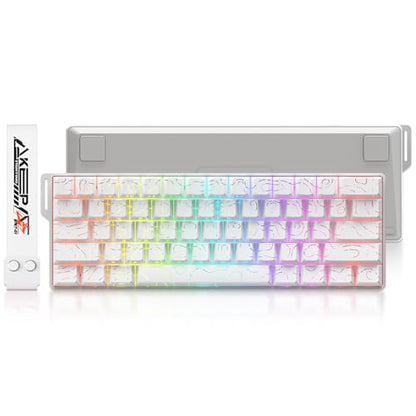 DAREU COOL60 60% Hall Effect Gaming Keyboard with Magnetic Switch, SOCD, 0.01mm Actuation Adjustable Rapid Trigger,8000 Hz Polling, Topographic PBT Keycaps, Hot-swap, RGB Backlit - color: White