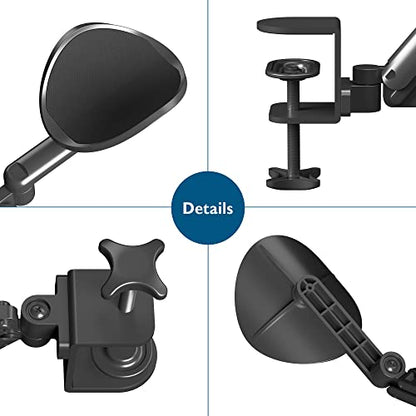 BONTEC Adjustable Arm Rest for Desk, Ergonomic Elbow Rest Pad, 360° Rotating & Extendable Desk Arm Support, Durable Aluminum, Keyboard & Computer Arm Rest Pad, Office & Gaming Desk Accessories