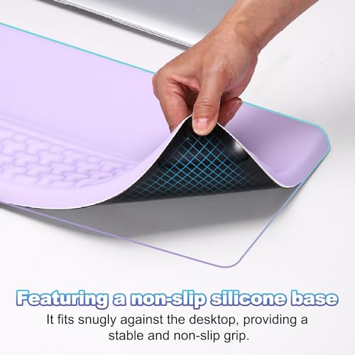 PATIKIL Computer Keyboard Stand with Wrist Rest, Computer Wrist Support Pad, Keyboard Stand Riser Holder Pad for Office Desk Gaming Home, Pink and Green - color: Pink and Green