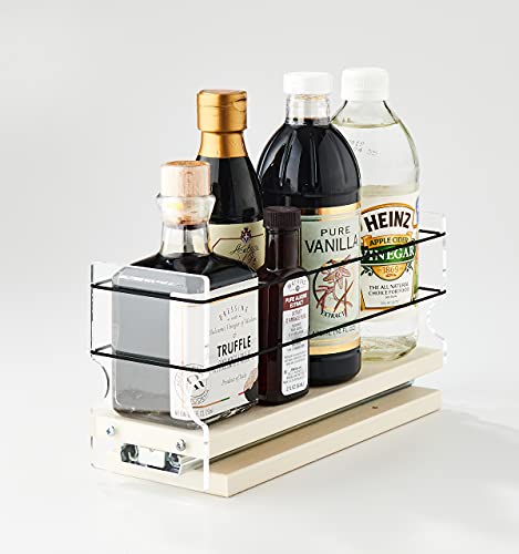 Vertical Spice - Sliding Spice Rack Organizer for Cabinets - Pull Out Shelves for Upper Kitchen Cabinets - Cabinet Organizer/Storage - USA Made - 1 Tier - 3.45" x 5.0" x 10.6"(Cream, Assembled) - color: 3.25" Drawer, Cream Assembled