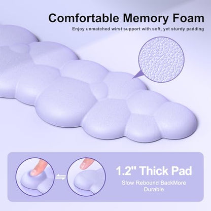 MOKURU Cloud Mouse Pad with Wrist Rest, Cloud Keyboard Wrist Rest, Mouse Pad Wrist Support, Ergonomic Keyboard Mouse Wrist Support (Purple) - color: Purple