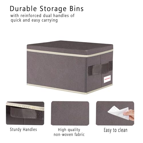 CD/DVD storage box Universal, stackable CD/DVD organizer with lid, Blu-ray disc media holder, video game disk, album, 4Pack can hold 180cd / 80dvd Brown - size: 4pack Brown