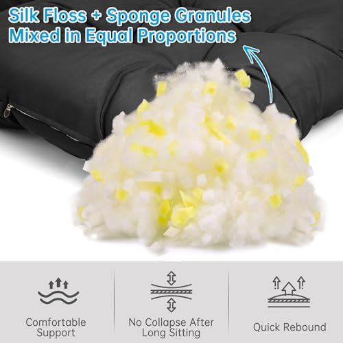 Adirondack Chair Cushion Waterproof Rocking Chair Cushion, Tufted High Back Patio Chair Cushions with Anti-Slip Ties for Rocking Chairs,Adirondack Chair,Patio Furniture (Black) - color: Black