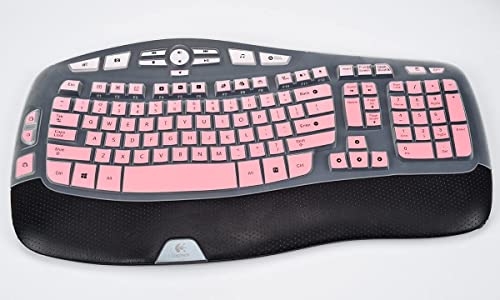 CaseBuy Keyboard Cover for Logitech K350 MK550 MK570 Wireless Wave Keyboard, Ultra Thin Silicone Protector Skin for Logitech K350 MK550 MK570 Keyboard -Ombre Pink - color: Ombre Pink
