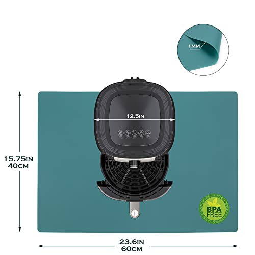 Extra Large Dark Green Countertop Mat - Silicone Table Kitchen Desk Mat - Non-Slip & Heat Resistant - Dinner Placemat Pastry Dough Rolling Mat - color: 01-dark Green, size: 23.6"L x 15.7"W