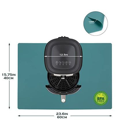 Extra Large Dark Green Countertop Mat - Silicone Table Kitchen Desk Mat - Non-Slip & Heat Resistant - Dinner Placemat Pastry Dough Rolling Mat - color: 01-dark Green, size: 23.6"L x 15.7"W