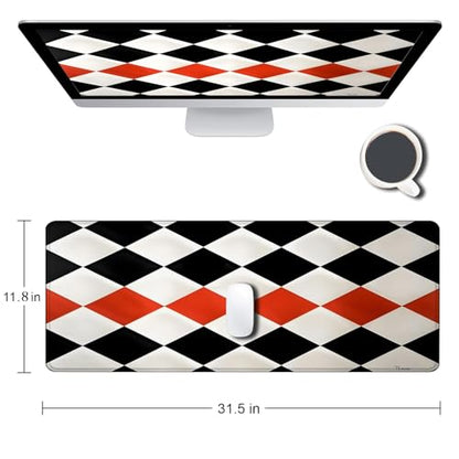 Large Gaming Mouse pad,Checkerboard High Contrast Anti Slip Rubber Base Mouse pad, Suitable for Computer, Laptop, Office Desk Accessories - color: Checkerboard High Contrast