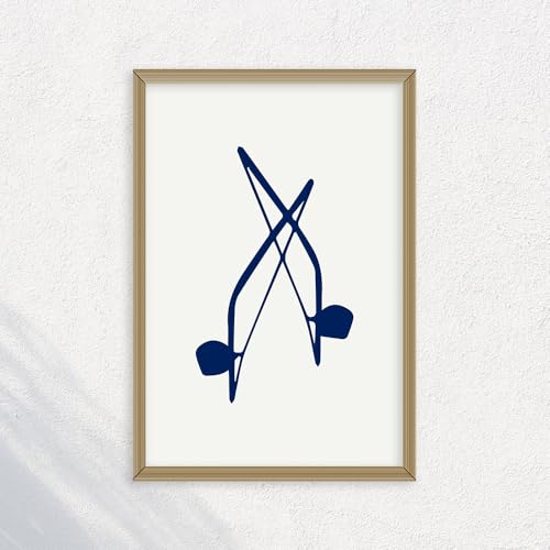 (unframed) Wall Art Print Of Berimbau, Capoeira, Brail, Instrument, Marcial Arts 2 - Eco-friendly Poster, Custom Decor For Home, Office, Bedroom, Bath Room, Living Room, (14x11 IN) - 102237AB - color: NAVY BLUE, size: 11x14 Inch