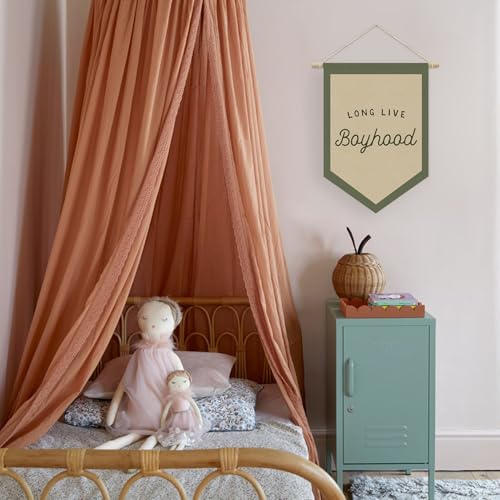 Boys Room Decor, Long Live Boyhood Linen Canvas Banner, Boy Nursery Wall Hanging Pennant Flag Banner for Boys Kids Toddler Room Bedroom Playroom Decor, 15x11in - Green - color: boyhood-Green and Greige