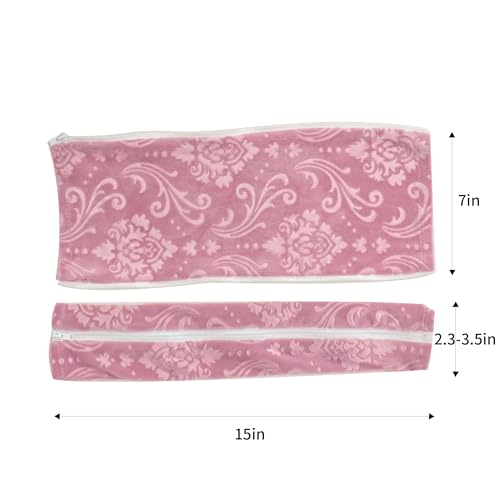 Velvet Pink Office Chair Cover with Armrest Cover 18Inch Wide Stretch Small Desk Computer Chair Covers with Long Zipper Arm Slipcovers Washable - color: Velvet-pink, size: Small