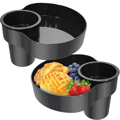 Car Seats Snack Trays for Toddler, Car Seat Cup Holder for Kids -Toddler Road Trip Essentials, Car Cup Holder for Safety Seats, Fits Stroller & Booster (2PCS Black) - color: 2PCS Black