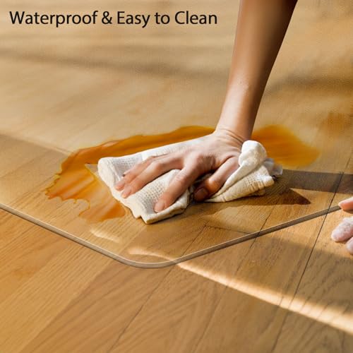 Office Chair Mats, Clear Chair mat for Hard Floors 36 x 48 Inches Transparent Floor Mats for Hardwood Floors for Office & Home