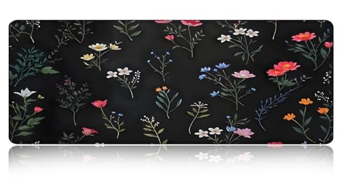 Large Gaming Mouse pad,Flower Branch Pattern Cute Anti Slip Rubber Base Mouse pad, Suitable for Computer, Laptop, Office Desk Accessories - color: Flower Branch Pattern Cute