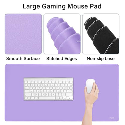 MOSISO Keyboard Mouse Pad Set, Gaming Mouse Pad&Keyboard Wrist Rest&Wrist Rest, Ergonomic Wristrests with Memory Foam Home Office Easy Typing Cushion Non-Slip Mousepad, Purple - color: Purple