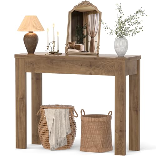 Armocity Console Table, Small Farmhouse Wood Entryway Table, Sofa Tables Narrow Long Behind Couch, Entry Table for Entrance, Hallway, Living Room, 32", Brown Oak - color: Brown Oak, size: 32"