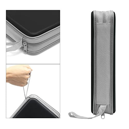 Siveit CD Case, 80 Capacity Hard Plastic DVD Case Portable Zipper CD/DVD Wallet Holder Storage Disc Binder Album Bag for Car Home Travel(Black) - color: Black