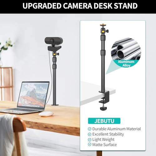 Camera Desk Mount Table Stand with Ball Head, Adjustable Light Stand with 1/4" Screw & C Clamp for DSLR Camera, Ring Light, Live Streaming, Photo Video Shooting - size: TL253H9