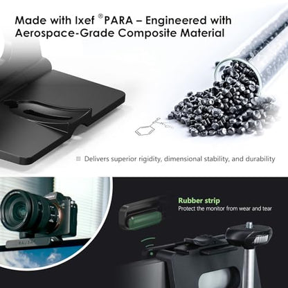 RAUBAY 【Upgraded】 Monitor Camera Mount Stand, Hanging Webcam Clamp with 1/4" Screw, MILC Monitor Top Support for Live Stream, etc. Compatible with Curved Monitors, Maximum Width up to 1.4" CM02 - style: CM02