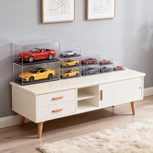 Model Car Display Case, 1:32 Scale Acrylic Display Box for Cars, Non-Stackable Dustproof Storage Boxes for Collectibles, Figures and Memorabilia, 7 x 3.5 x 3.4 inch - size: 7 x 3.5 x 3.4 inch