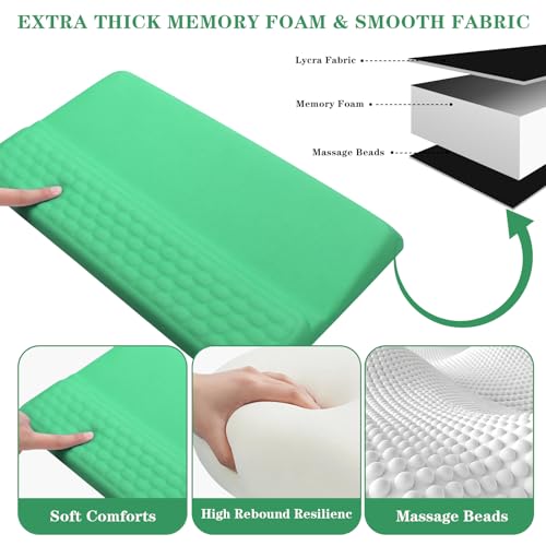 Computer Keyboard Stand Pad with Wrist Rest, Ergonomic Comfy Tilted Keyboard Stand Riser Holder Pad for Office Home (Green) - color: Green