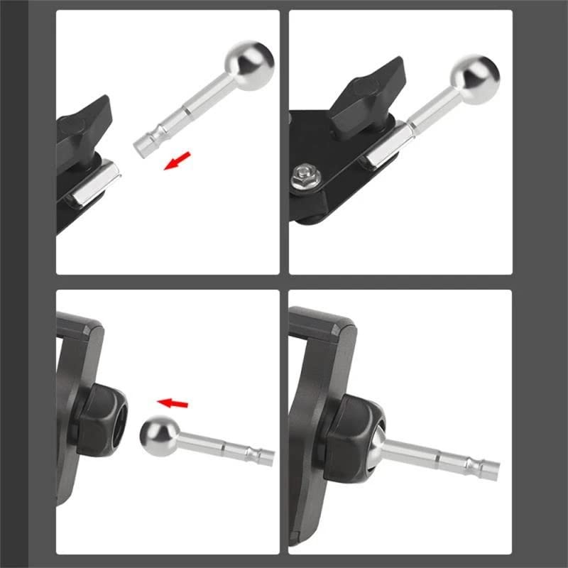 3 Pack Boom Arm to 17mm Ball 1/4 inch 3/8 Screw Bolt Mount Connector Adapter Joint Head Converter for Microphone Arm Stand Mic Arm Scissor Shock Mount Condenser Video Light Phone Holder Clip