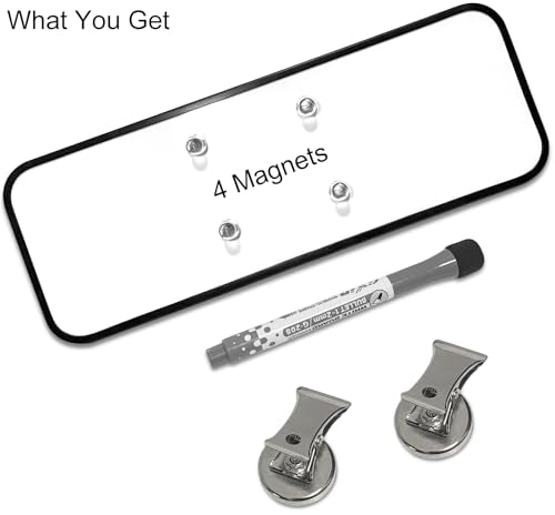 Removable Laptop and Monitor Memo Board,Dry Erase Whiteboard with Brackets, 4 Magnets and Marker,Document Holder for Typing, Paper Holder Stand, and Monitor Sticky Note Holder,Office Desk Accessories
