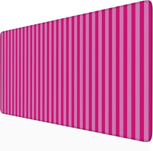 Hot Pink Striped Desk Mat Cute Pastel XXL Large Gaming Mouse Pad Desk Pad Kawaii Aesthetic Cozy Keyboard Laptop Computer Mat Home Office Decor for Women 31.5 * 15.7" - color: A5- Hot Pink