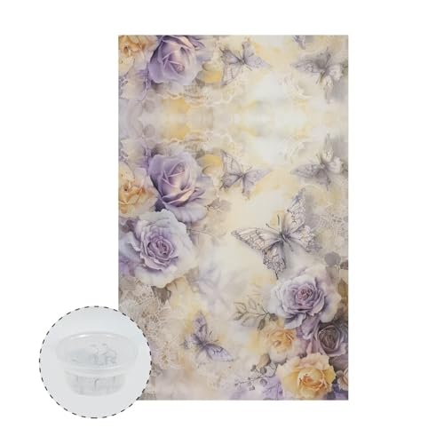 Rose Butterfly Slipcover Headrest Protector Covers Non Slip Recliners Headrest Cover Furniture Protectors Sofas Back Covers Chairs Home Decoration Sofa Covers - color: Rose Butterfly