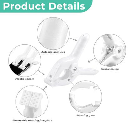 Rosellas 10 Pack 4" Balloon Arch Clips, Plastic Spring Clamps Heavy Duty, Backdrop Clips for Valentine's Day Balloon Arch, Tablecloth Clip, Backdrop Stand, Wedding Photography Studio Decoration