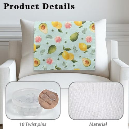 Avocado Lemon Sofa Headrest Covers Recliner Headrest Protector Cover Fade Resistant Headrests Covers Non Slip Slipcovers Couch Furniture Protector for Living Room - color: Avocado Lemon
