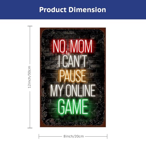 12x8in Neon Metal Game Sign Game Room Hobby Accessories | teen collectibles,retro posters,arcade merch,male novelties - color: PM321003, size: 12" x 8"