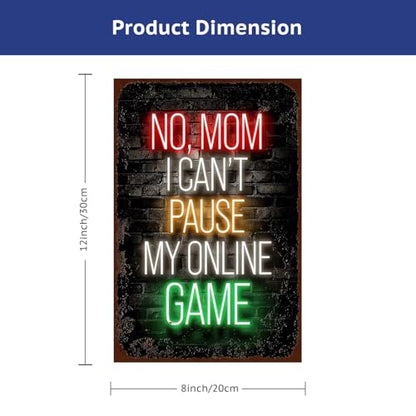 12x8in Neon Metal Game Sign Game Room Hobby Accessories | teen collectibles,retro posters,arcade merch,male novelties - color: PM321003, size: 12" x 8"