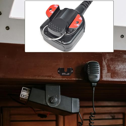 HYS Universal Ham CB Radio/All HT’s Microphone Hanger with Belt Clip/Universal Round Knob, Walkie Talkies/Marine Radio Back Belt Clip Holder Mount for Anytone Midland Icom Kenwood Yaesu (Black-4pcs) - color: Black, size: 4 Pieces
