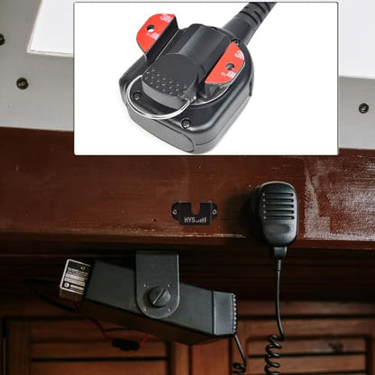 HYS Universal Ham CB Radio/All HT’s Microphone Hanger with Belt Clip/Universal Round Knob, Walkie Talkies/Marine Radio Back Belt Clip Holder Mount for Anytone Midland Icom Kenwood Yaesu (Black-4pcs) - color: Black, size: 4 Pieces