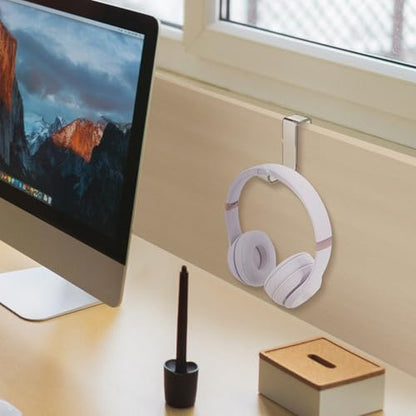 GEEKRIA Acrylic Cubicle Headphone Hook, Clear Headset Holder for Office Partition, Desk Panel & Cubicle Wall, Compatible with Bose, Sony, Sennheiser, Audio-Technica, JBL, Beats