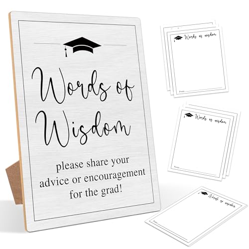Words of Wisdom Sign, College Graduation Gifts for Him, 2026 Graduation Gifts, Graduate Party Favors, 30 Advice Card, High School College Graduate Party Games, Congrats Grad Gift For Her Him Grad,13 - color: Words of Wisdom Graduate Gift,13