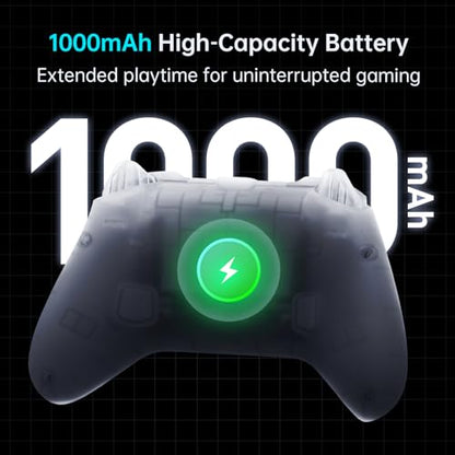 Machenike G3V2 Bluetooth Controller for Pc/Switch/Ios/Android, Hall Effect Joysticks, RGB Lighting Gaming Controller,2 Programmable Buttons,1000mah Battery With Charging Station, Blue - color: Blue PE UG