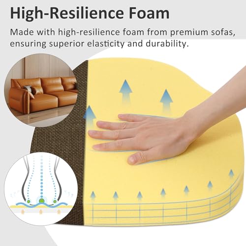 Shinnwa Kitchen Chair Cushions Set of 2, High-Resilience Foam Windsor Seat Pads, Dining Chair Cushions with Ties & Textured Cover, 2 Pack, 16.5 x 15.5 x 2, Dark Brown - color: Dark Brown, size: 2 Count (Pack of 1)